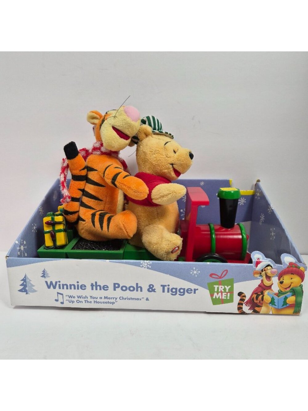 Winnie The Pooh & Tigger Singing Dancing Christmas Train By Gemmy 2004 NIB